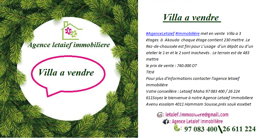 vente Maison Sousse 438 M2 218 935 €